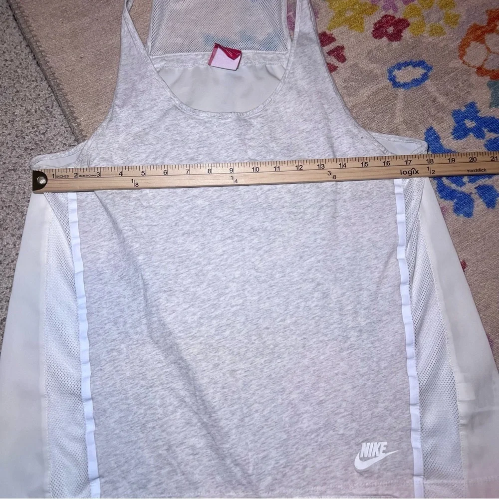 Nike Bonded Tank Top Gray White Size L Mesh Sport Racerback